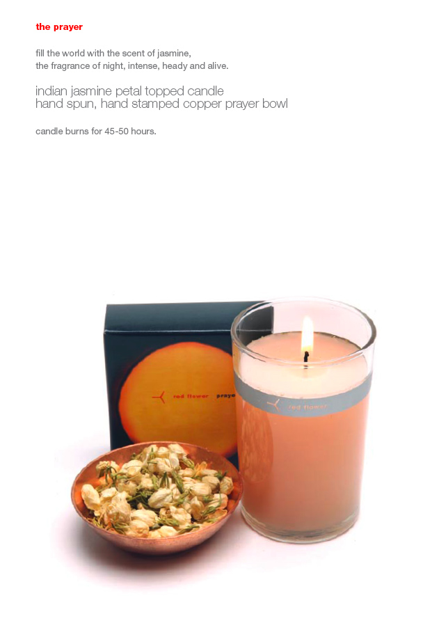 red flower jasmine candle